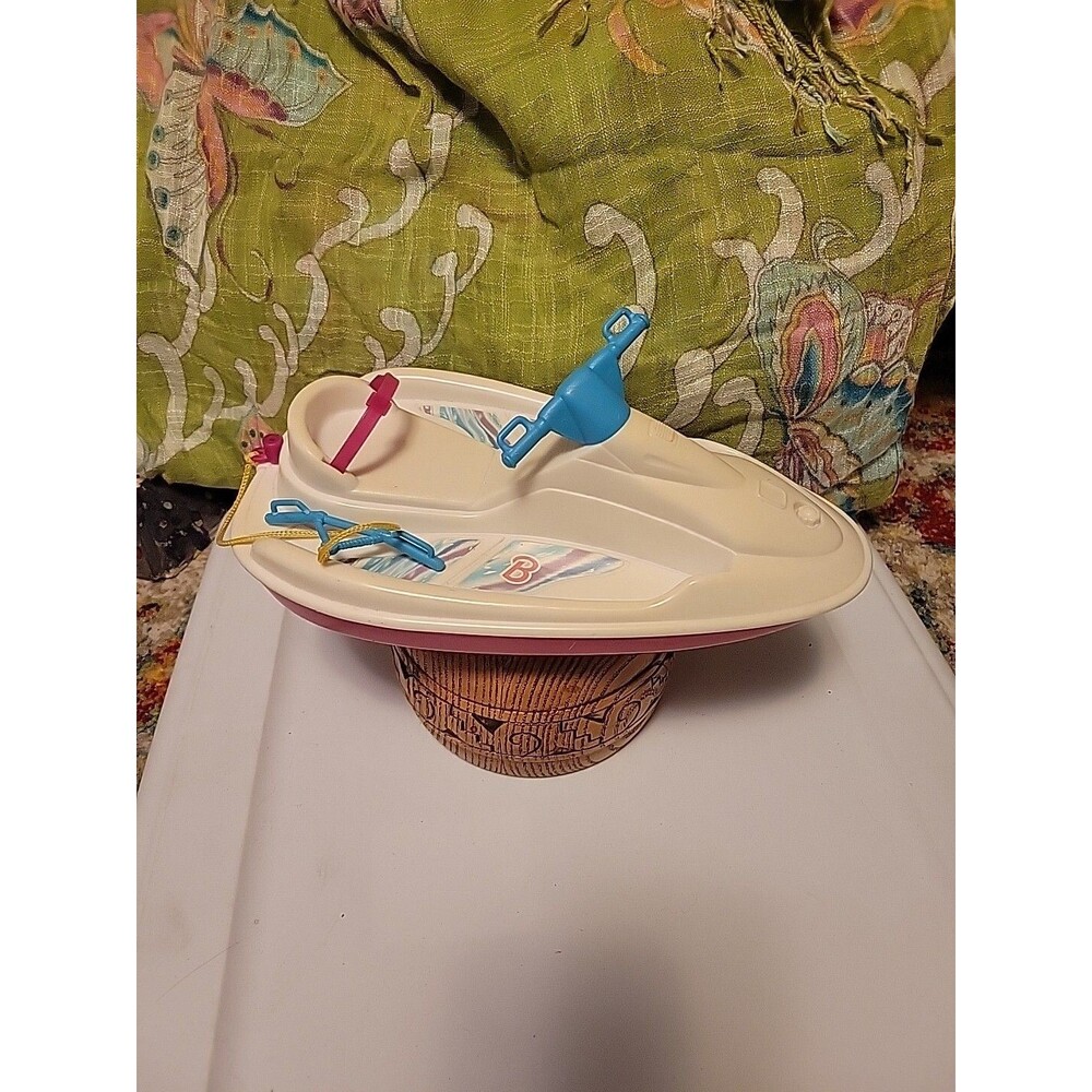 Vintage 1997 90s Barbie Wave Runner Jet Ski with Rope Toy
